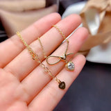 Moisanite Heart Necklace 925 Silver Birthday Year Memento