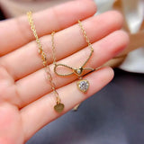 Moisanite Heart Necklace 925 Silver Birthday Year Memento