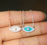 5 Colors Evil Eye Enamel Sterling Silver Choker Necklace