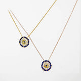 925 Silver Evil Eye Disco Choker Necklace