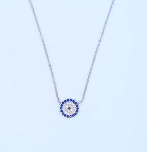 925 Silver Evil Eye Disco Choker Necklace