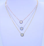 925 Silver Evil Eye Disco Choker Necklace