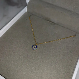 925 Silver Evil Eye Disco Choker Necklace