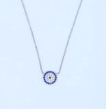 925 Silver Evil Eye Disco Choker Necklace