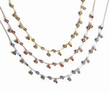 925 Sterling Silver CZ Drip Charm Necklace