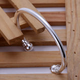 925 Silver Cuff Bangle Women Jewelry Elegance Circular Bracelet