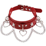 Punk Love Heart Leather Necklace Choker Chain Collar