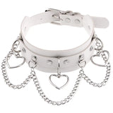 Punk Love Heart Leather Necklace Choker Chain Collar