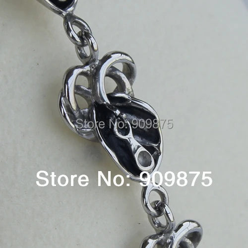 Punk Leaf Link Stainless Steel Bracelet