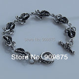 Punk Leaf Link Stainless Steel Bracelet