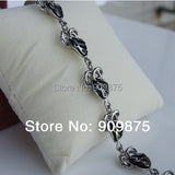 Punk Leaf Link Stainless Steel Bracelet
