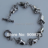 Punk Leaf Link Stainless Steel Bracelet