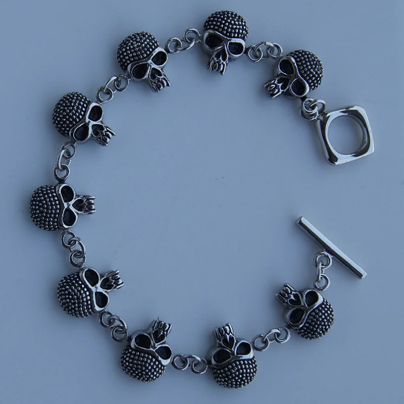 Punk Skull Link Stainless Steel Chain Bracelet
