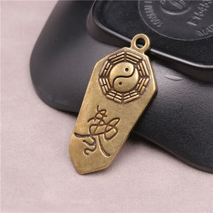 Copper Taoist Royal Gossip Pendant Taiji Map Ghost Drive Safety Necklace