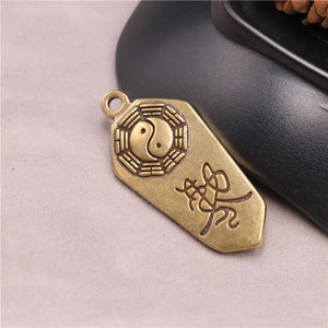 Copper Taoist Royal Gossip Pendant Taiji Map Ghost Drive Safety Necklace