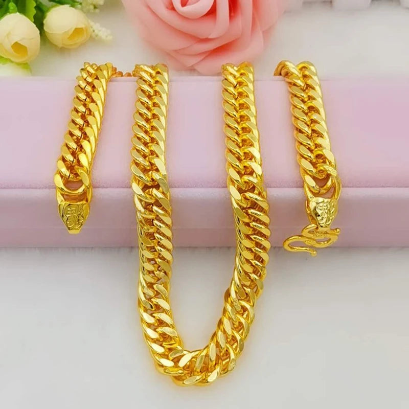 24k Heavy Hip Hop Men's Necklace 60cm Long