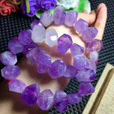 Purple Amethyst Beads Baroque 15*20mm Faceted Bracelet 7.5inch Xmas