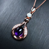 Amethyst Gemstone Pendant 925 Sterling Silver Natural Gem Necklace