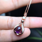 Amethyst Gemstone Pendant 925 Sterling Silver Natural Gem Necklace
