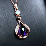 Amethyst Gemstone Pendant 925 Sterling Silver Natural Gem Necklace