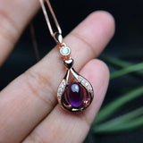 Amethyst Gemstone Pendant 925 Sterling Silver Natural Gem Necklace