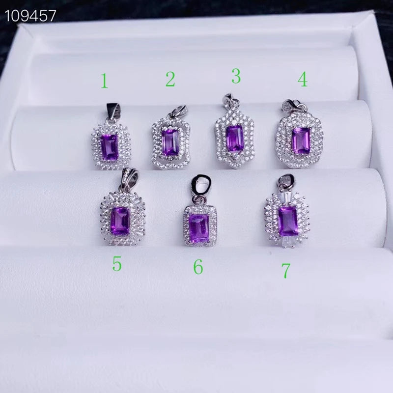 Amethyst Pendant 925 Sterling Silver Fine Jewelry