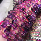 Purple Fluorite Coin Faceted Loose Beads 7*10mm Gradient 14-Inch