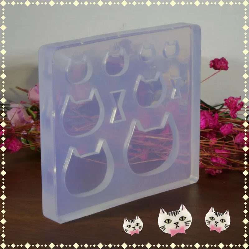 Cat Head Silicone Mold for DIY Resin Jewelry Pendant