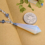 Opal Spirit Pendulum Pendant Quartz Crystal Wand Point Healing Stones