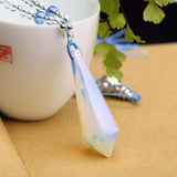 Opal Spirit Pendulum Pendant Quartz Crystal Wand Point Healing Stones