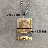 Islamic Muslim Pendant Necklace with Quran Four Qul Suras