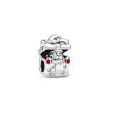 925 Sterling Silver Charm Christmas Snowman House DIY Stone Momen Chinese Charms