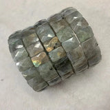 Rainbow Labradorite Stone Bracelet Natural Gemstone Bangle