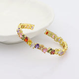 Rainbow CZ Women Bangle Micro Pave Colorful CZ Nice Jewelry