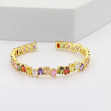 Rainbow CZ Women Bangle Micro Pave Colorful CZ Nice Jewelry