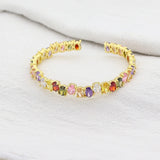 Rainbow CZ Women Bangle Micro Pave Colorful CZ Nice Jewelry