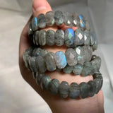 Labradorite Stone Beads Bracelet - Natural Gemstone Bangle for Women