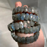 Labradorite Stone Beads Bracelet - Natural Gemstone Bangle for Women
