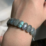 Labradorite Stone Beads Bracelet - Natural Gemstone Bangle for Women