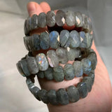 Labradorite Stone Beads Bracelet - Natural Gemstone Bangle for Women