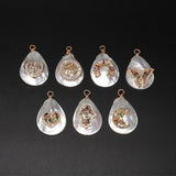 Rainbow CZ Crystal Paved Shell Pendant Choker Necklace