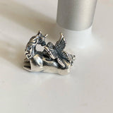925 Sterling Silver Angel & Unicorn Charm Bead European Jewelry