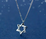 925 Silver David Star Necklace Pendant