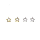 925 Silver CZ Stackable Star Stud Earrings Women Christmas Gift