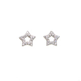925 Silver CZ Stackable Star Stud Earrings Women Christmas Gift