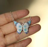 925 Silver Butterfly Charm CZ Necklace Delicate Dainty Jewelry