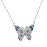 925 Silver Butterfly Charm CZ Necklace Delicate Dainty Jewelry