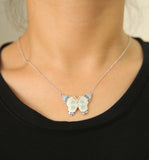 925 Silver Butterfly Charm CZ Necklace Delicate Dainty Jewelry