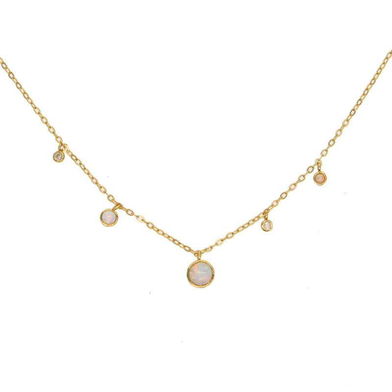 925 Silver Moonstone CZ Pendant Necklace