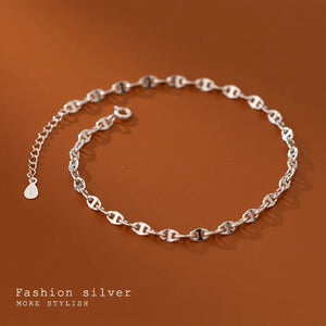 925 Sterling Silver Anklet Chain Bracelet Charms C-S4672